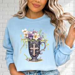 Cross in Chalice | Abundant Grace Sweatshirt - Luckets.com