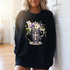 Cross in Chalice | Abundant Grace Sweatshirt - Luckets.com