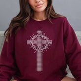 Crown of Thorns Cross | Sacred & Humble Sweatshirt - Luckets.com