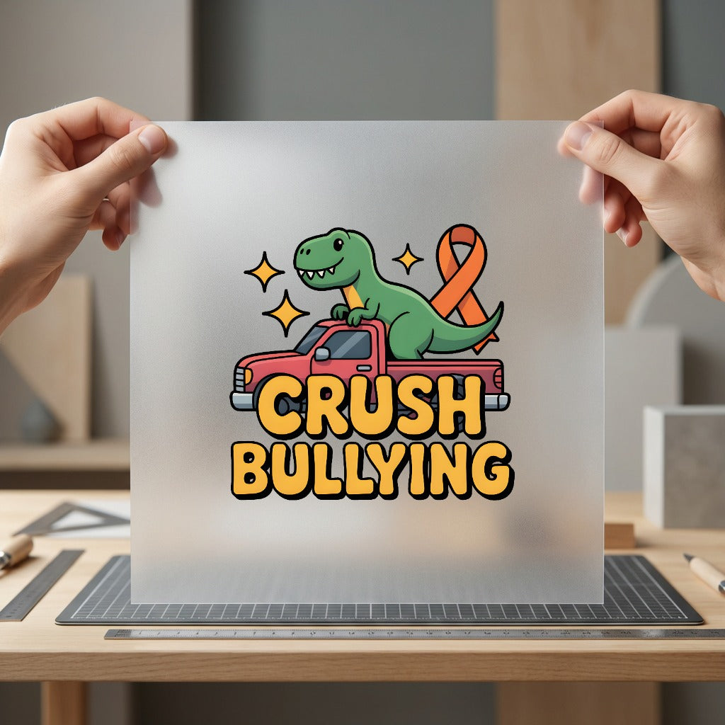 Crush Bullying Dinosaur Anti-bully Funny Ready to Press DTF Transfer for Dtf