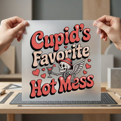 Cupid Favorite Hot Mess Halloween Valentine Ready to Press DTF Transfer for Dtf