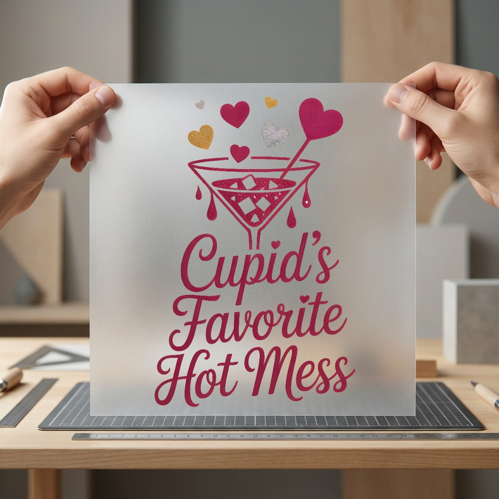 Cupid Favorite Hot Mess Valentine Funny Ready to Press DTF Transfer for Dtf