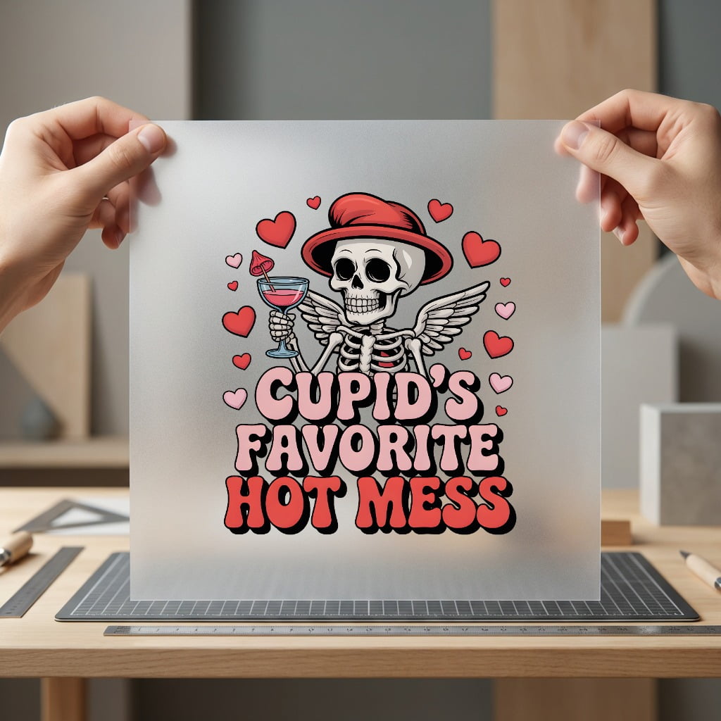 Cupid Favorite Hot Mess Valentine Funny Ready to Press DTF Transfer for Dtf