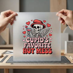 Cupid Favorite Hot Mess Valentine Funny Ready to Press DTF Transfer for Dtf