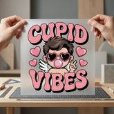 Cupid Vibes Retro Valentine Valentine Retro Ready to Press DTF Transfer for Dtf