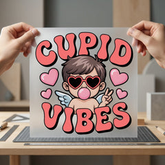 Cupid Vibes Retro Valentine Valentine Retro Ready to Press DTF Transfer for Dtf