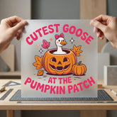 Cutest Goose Pumpkin Patch Halloween Thanksgiving Ready to Press DTF Transfer for Dtf