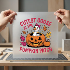 Cutest Goose Pumpkin Patch Halloween Thanksgiving Ready to Press DTF Transfer for Dtf