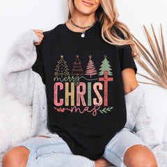 Merry Christ mas Cross | Christian Christmas Tee