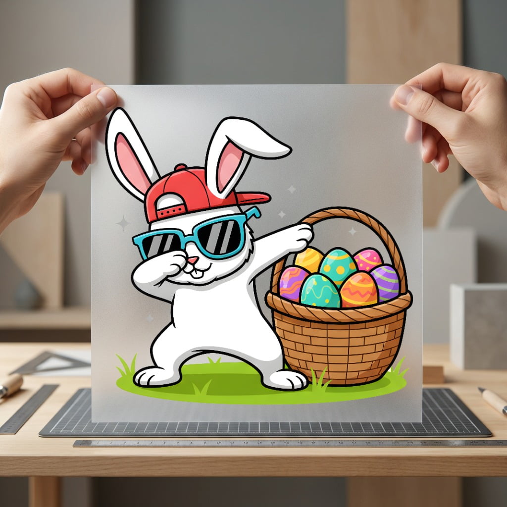 Dabbing Easter Bunny Basket Easter Funny Ready to Press DTF Transfer for Dtf