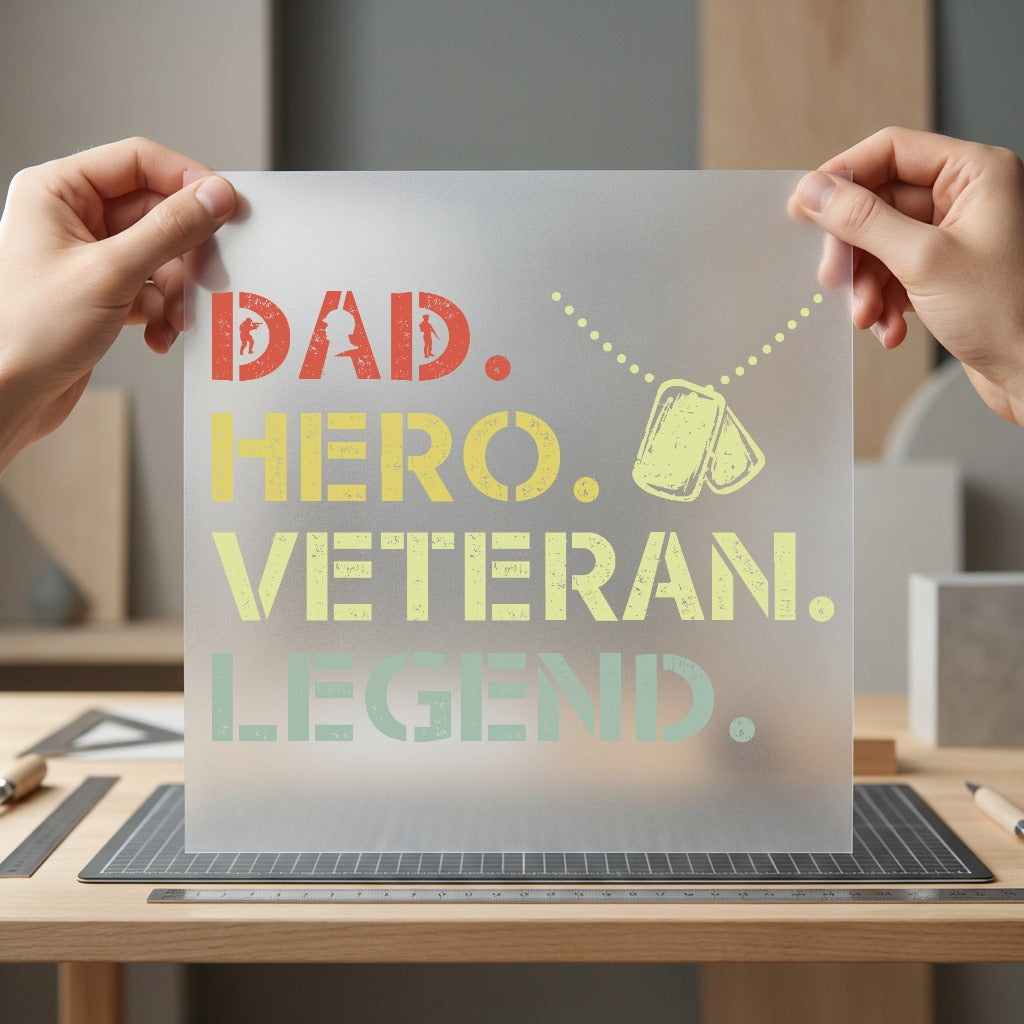 Dad Hero Veteran Legend Usa Veteran Ready to Press DTF Transfer for Dtf