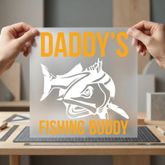 Daddy Fishing Buddy Enthusiast Father Dad Ready to Press DTF Transfer for Dtf