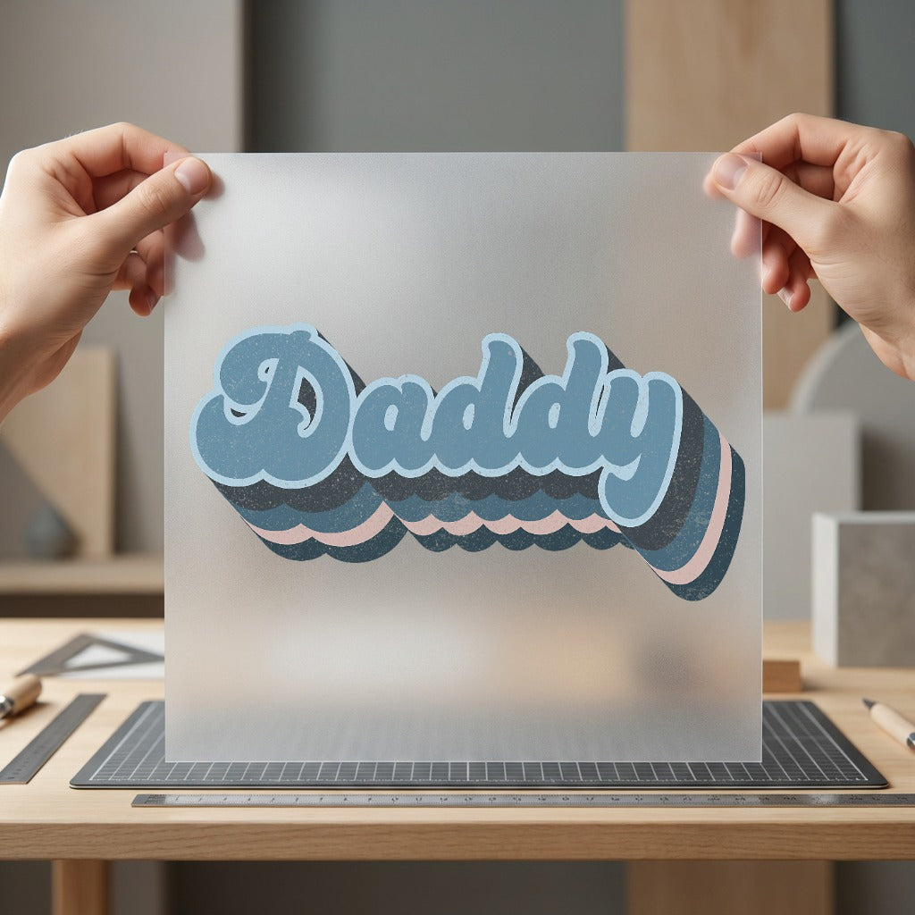 Daddy Retro Wavy Font Dad Vintage Ready to Press DTF Transfer for Dtf