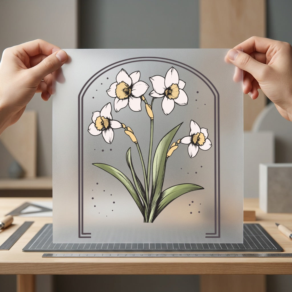 Daffodil Arch Floral Diy Spring Vintage Ready to Press DTF Transfer for Dtf