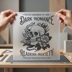 Dark Romance Readers Society Floral Skull Ready to Press DTF Transfer for Dtf