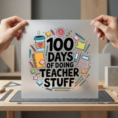 Days Doing Teacher Stuff Teacher Ready to Press DTF Transfer for Dtf