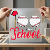 Days School Baseball Theme Teacher Fitness Ready to Press DTF Transfer for Dtf