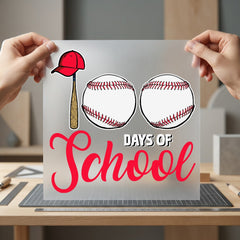 Days School Baseball Theme Teacher Fitness Ready to Press DTF Transfer for Dtf