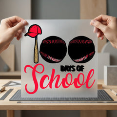Days School Baseball Theme Teacher Fitness Ready to Press DTF Transfer for Dtf