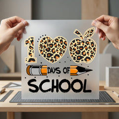 Days School Leopard Educational Teacher Leopard Ready to Press DTF Transfer for Dtf