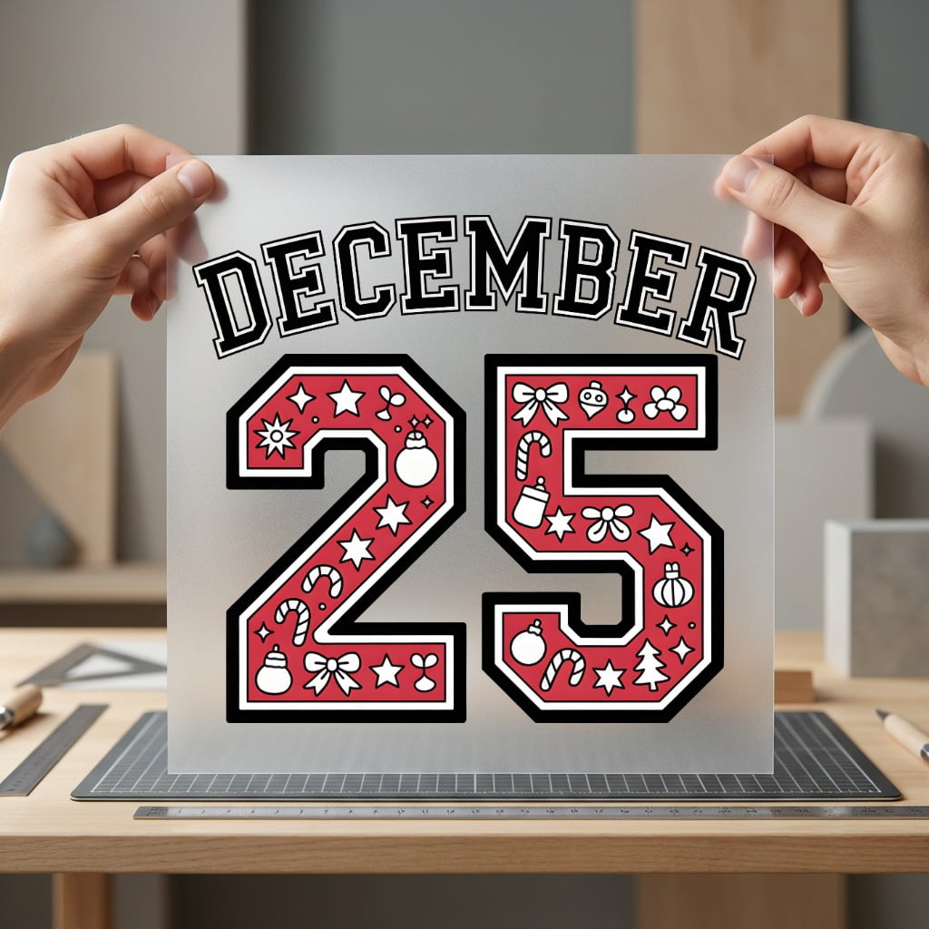 December Christmas Countdown Diy Christmas Winter Ready to Press DTF Transfer for Dtf