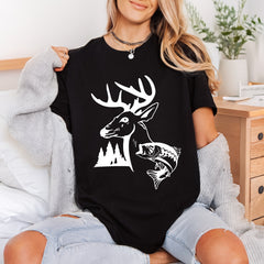 Deer Bass Outdoor Enthusiast Aesthetic Fishing Ready to Press DTF Transfer for Dtf