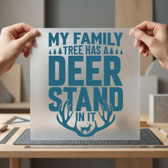 Deer Stand Family Tree Vintage Retro Ready to Press DTF Transfer for Dtf