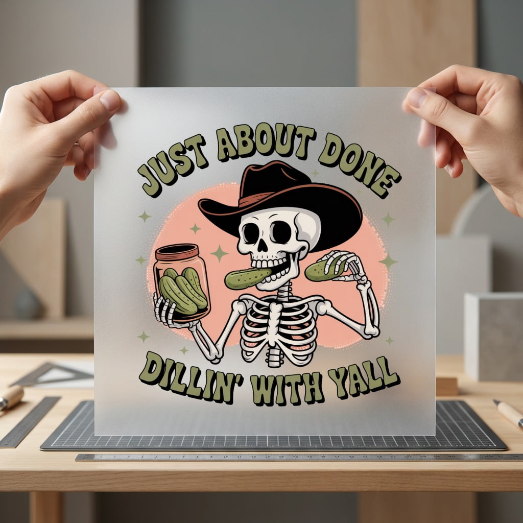 Dillin All Skeleton Humorous Usa Halloween Ready to Press DTF Transfer for Dtf