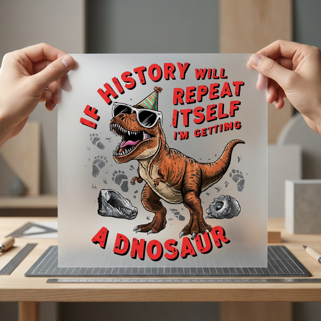 Dinosaur Party T-rex Humorous Funny Retro Ready to Press DTF Transfer for Dtf