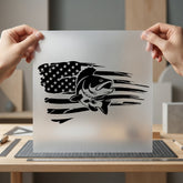 Distressed American Flag Bass Patriotic Usa Ready to Press DTF Transfer for Dtf