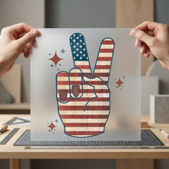 Distressed American Flag Peace 4th Of July Patriotic Ready to Press DTF Transfer for Dtf