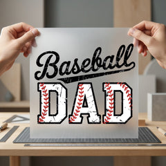 Distressed Baseball Dad Sports Dad Fitness Ready to Press DTF Transfer for Dtf