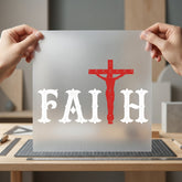 Distressed Faith Cross Religious Christian Faith Ready to Press DTF Transfer for Dtf