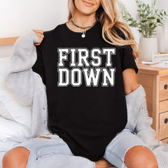 Distressed First Down Game Vintage Retro Ready to Press DTF Transfer for Dtf