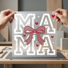 Distressed Mama Bow Retro Valentine Mom Ready to Press DTF Transfer for Dtf