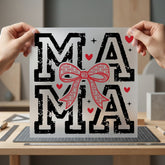 Distressed Mama Bow Retro Valentine Mom Ready to Press DTF Transfer for Dtf