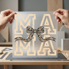 Distressed Mama Camo Bow Mom Mama Ready to Press DTF Transfer for Dtf