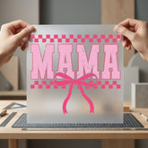 Distressed Mama Pink Bow Mom Mama Ready to Press DTF Transfer for Dtf