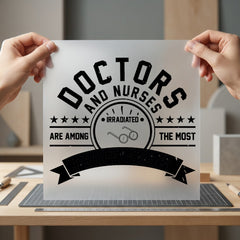 Doctors Nurses Irradiated Retro Nurse Doctor Ready to Press DTF Transfer for Dtf