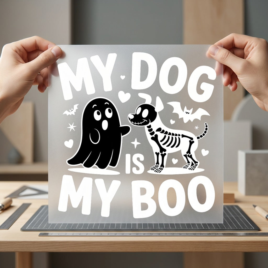 Dog Boo Halloween Pet Halloween Funny Ready to Press DTF Transfer for Dtf