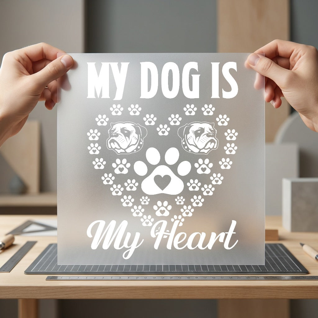 Dog Heart Pet Lover Mom Dad Ready to Press DTF Transfer for Dtf