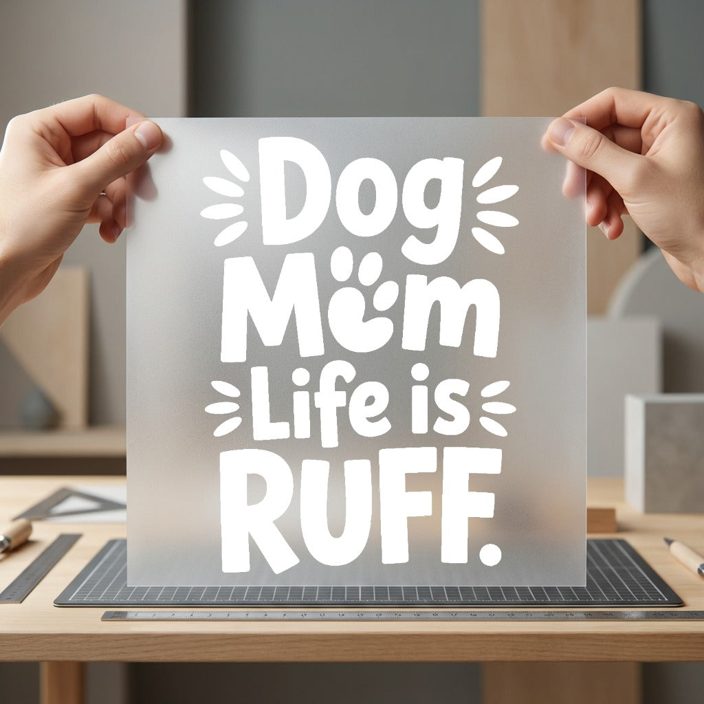 Dog Mom Life Ruff Mom Dad Ready to Press DTF Transfer for Dtf