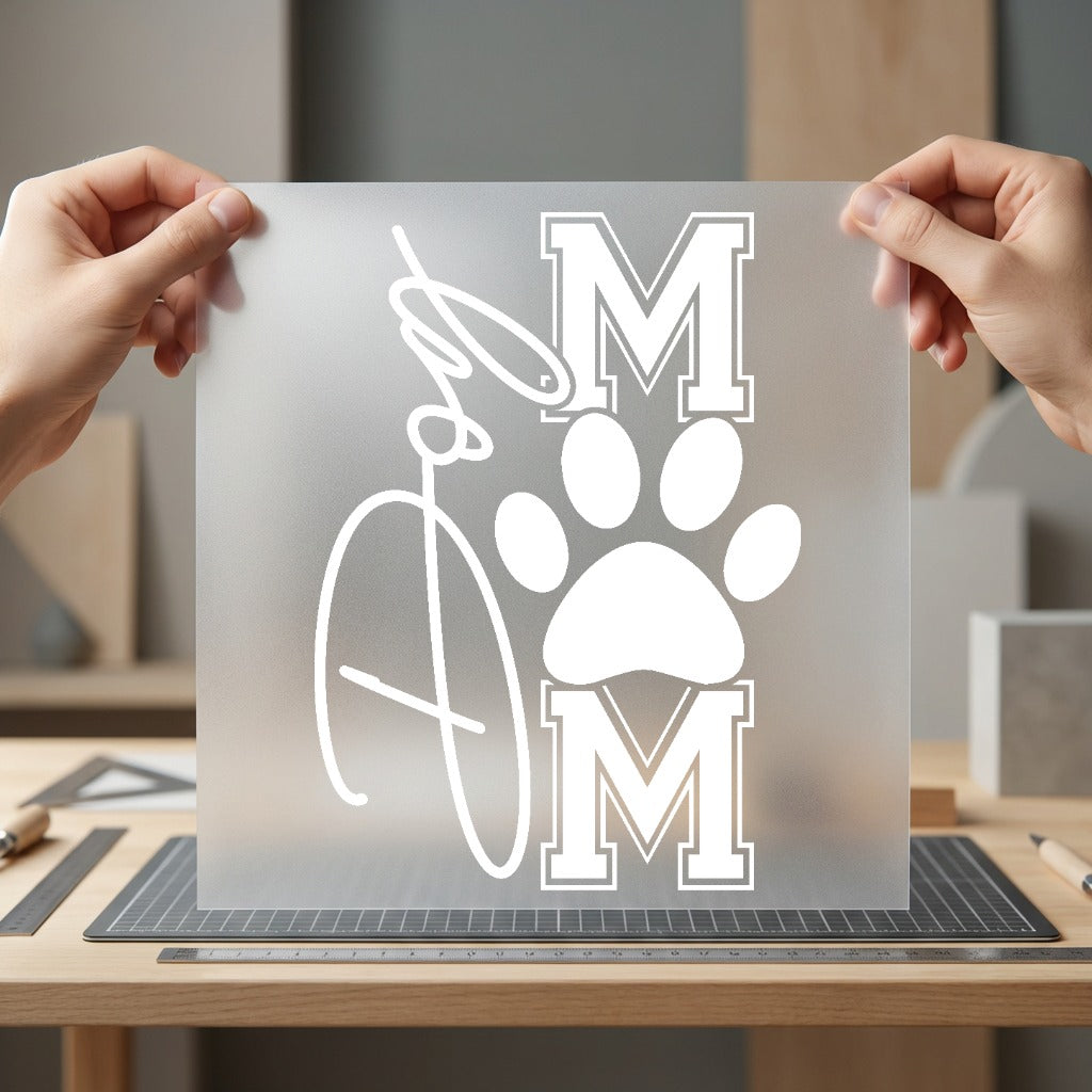 Dog Mom Paw Script Mom Dad Ready to Press DTF Transfer for Dtf