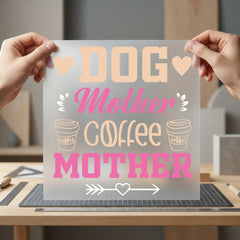 Dog Mother Coffee Pink Mom Dad Ready to Press DTF Transfer for Dtf