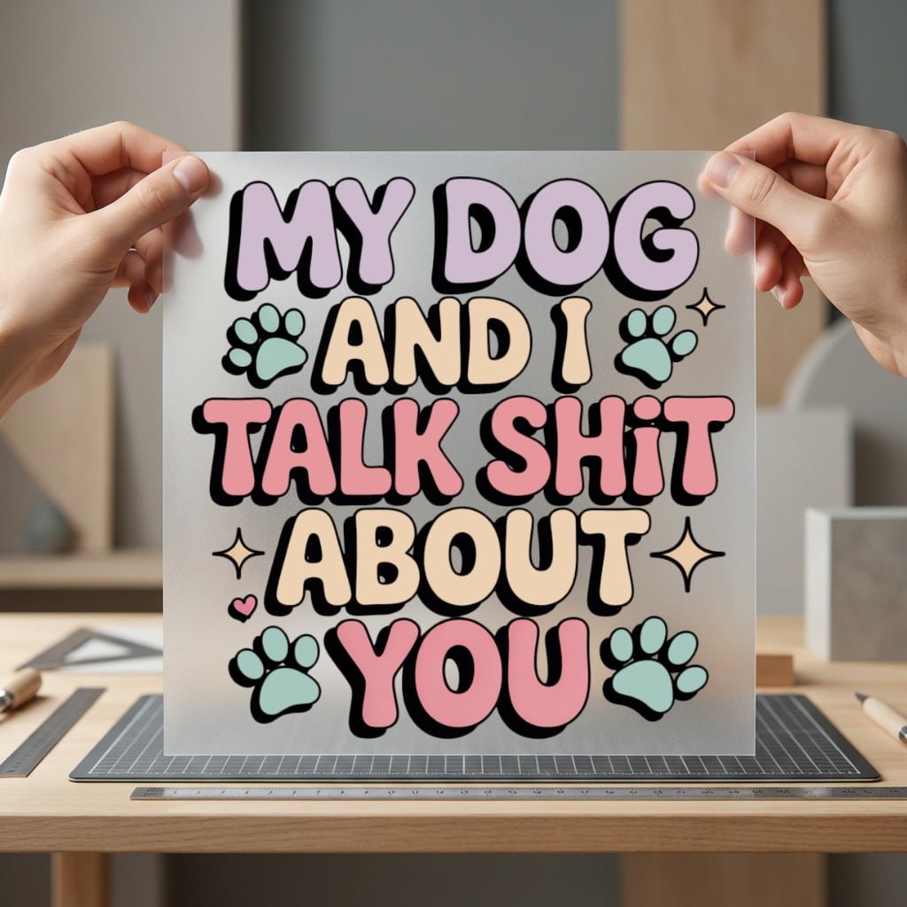 Dog Talk Shit About Mom Dad Ready to Press DTF Transfer for Dtf