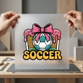 Donut Soccer Ball Bow Fitness Ready to Press DTF Transfer for Dtf