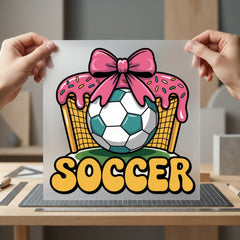 Donut Soccer Ball Sports Fitness Ready to Press DTF Transfer for Dtf