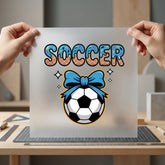 Donut Soccer Blue Bow Fitness Ready to Press DTF Transfer for Dtf