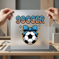 Donut Soccer Blue Bow Fitness Ready to Press DTF Transfer for Dtf