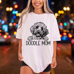 Doodle Mom Dog Cartoon Mom Dad Ready to Press DTF Transfer for Dtf
